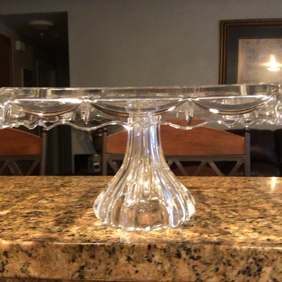 VINTAGE GODINGER LEAD CRYSTAL 8 INCH & 10 INCH PEDESTAL CAKE PLATES $60 - Picture 2 of 9